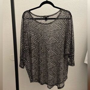 Alfani Sheer 3/4 Length Drop Sleeve Dressy Top
